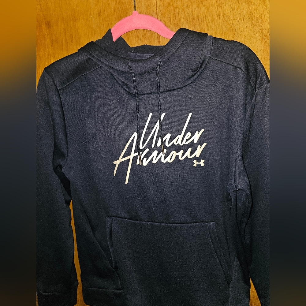 Under Armour Navy Hoodie with Cream Logo